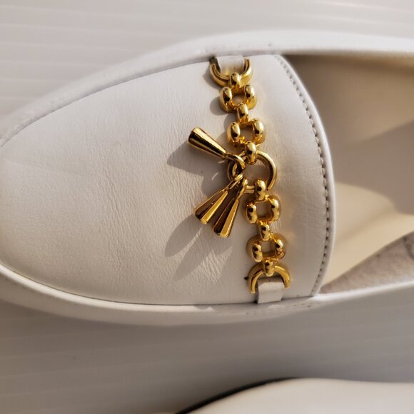 GH BASS & CO WHITE LEATHER FLATS SIZE 11M - Picture 6 of 13